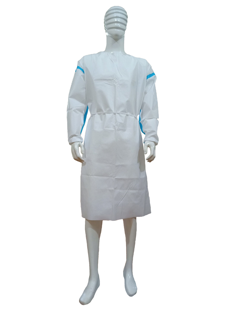 Áo choàng vải không dệt trắng seam xanh - 1 9