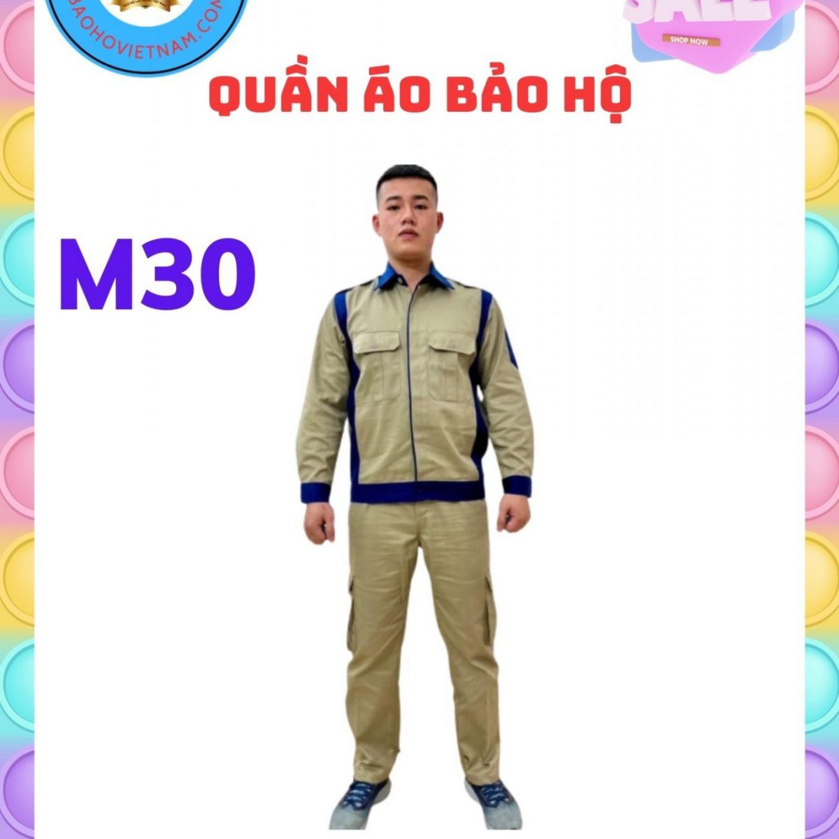 Quần áo bảo hộ lao động vải kaki liên doanh phối màu - 12