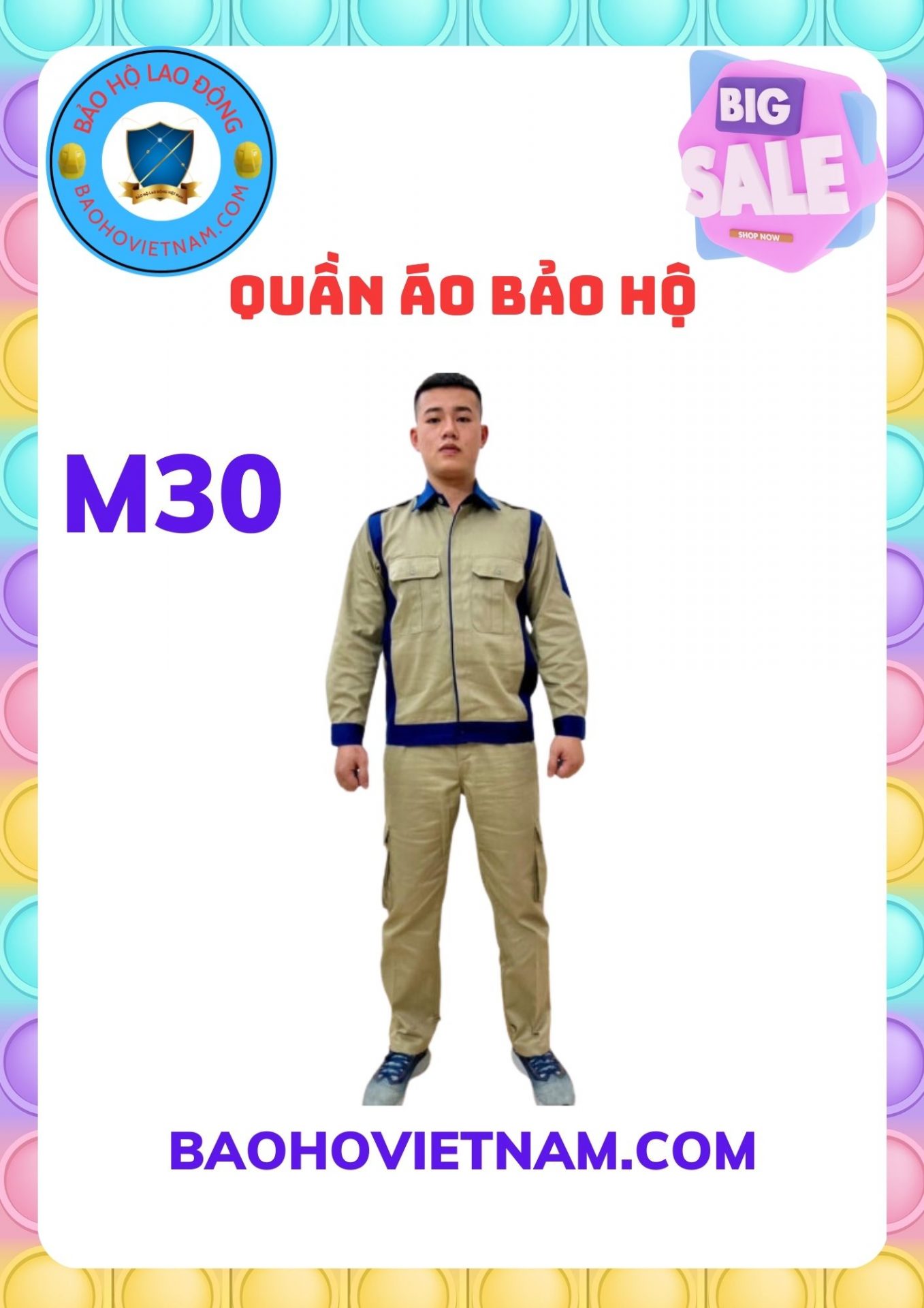 Quần áo bảo hộ lao động vải kaki liên doanh phối màu - 12