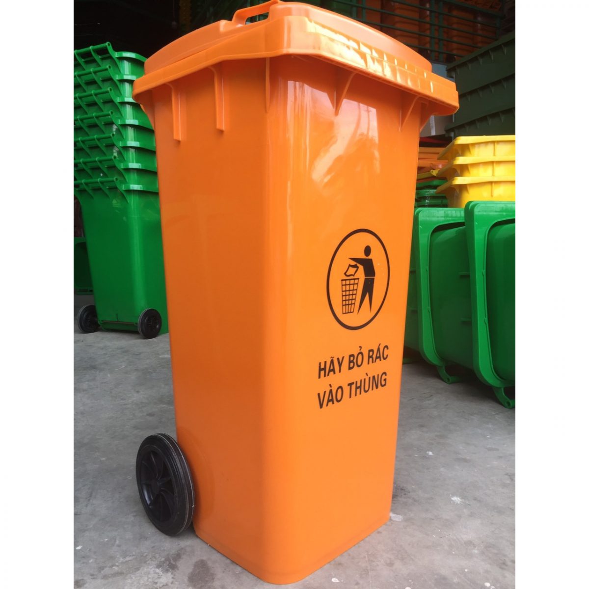 Thùng rác nhựa 120L màu cam - 2231ef21921b81ad6ed39eff68d56865