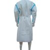 Áo choàng vải không dệt trắng seam xanh - 3 9