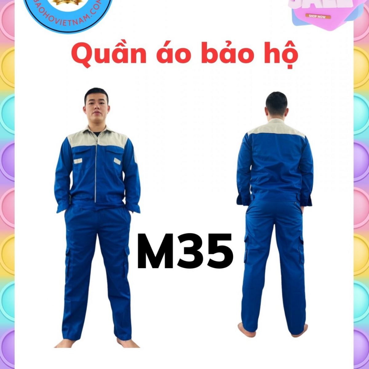Quần áo bảo hộ lao động vải kaki liên doanh phối màu - 8
