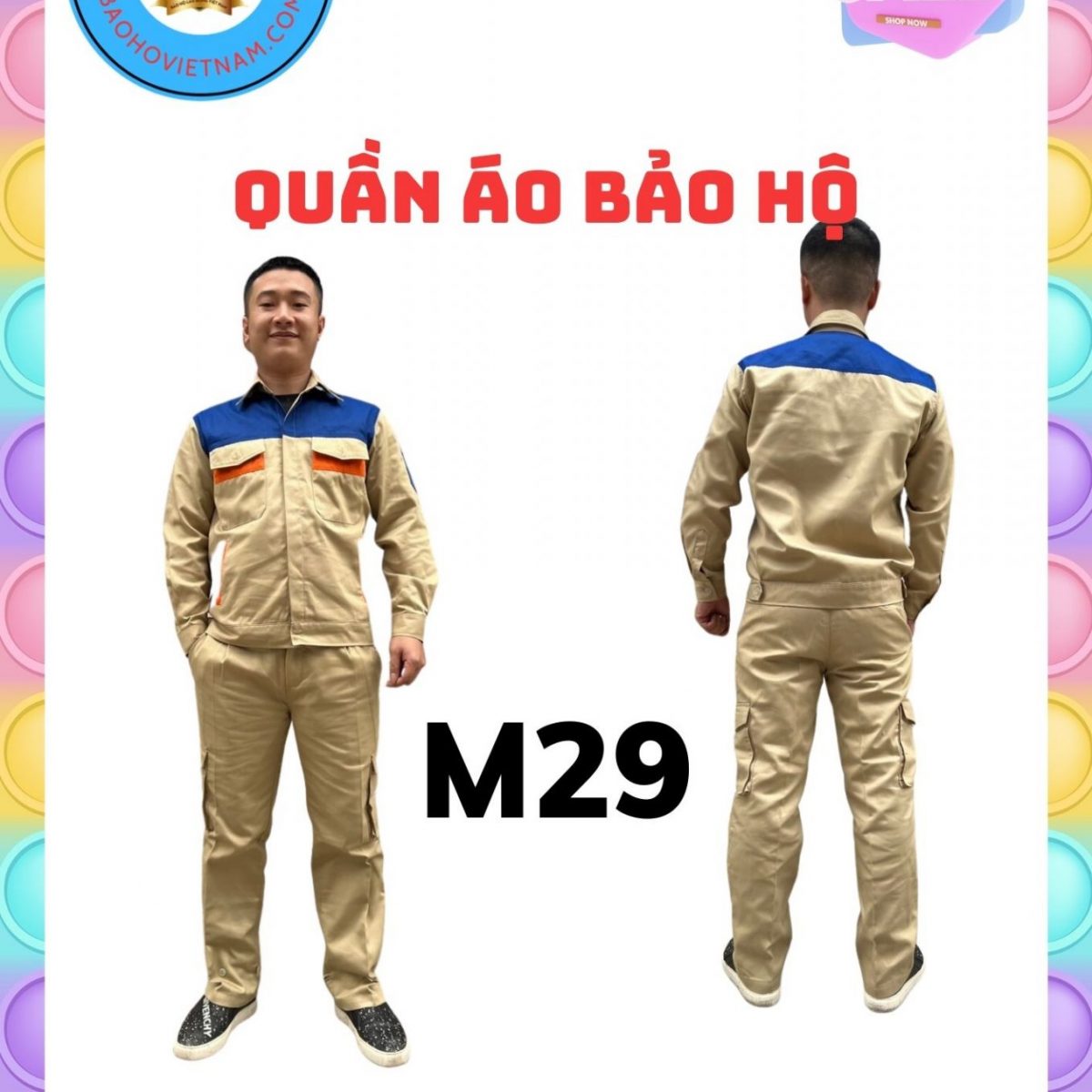 Quần áo bảo hộ lao động vải kaki liên doanh phối màu - 9 2