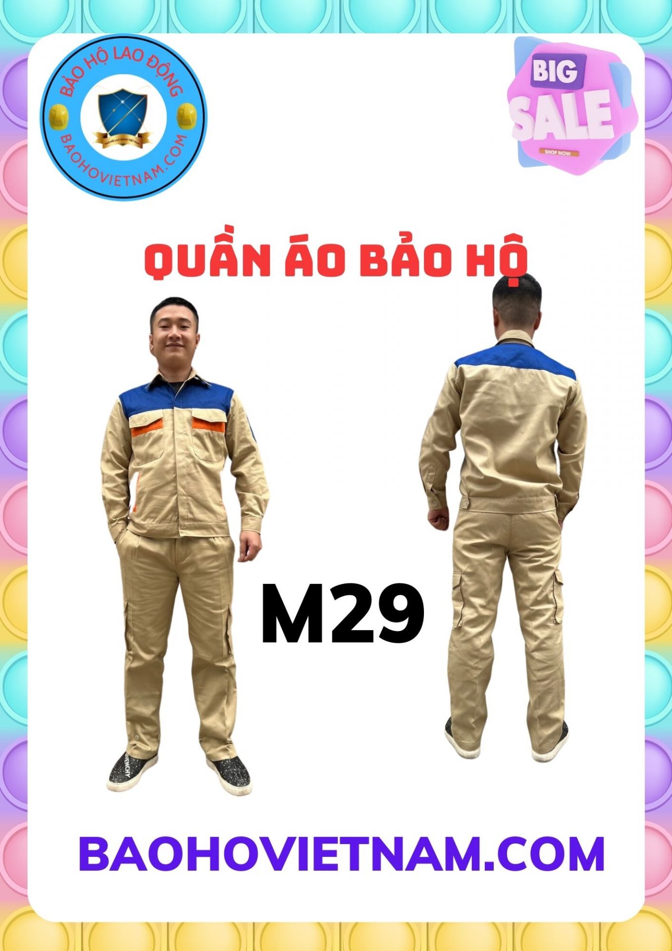 Quần áo bảo hộ lao động vải kaki liên doanh phối màu - 9 2