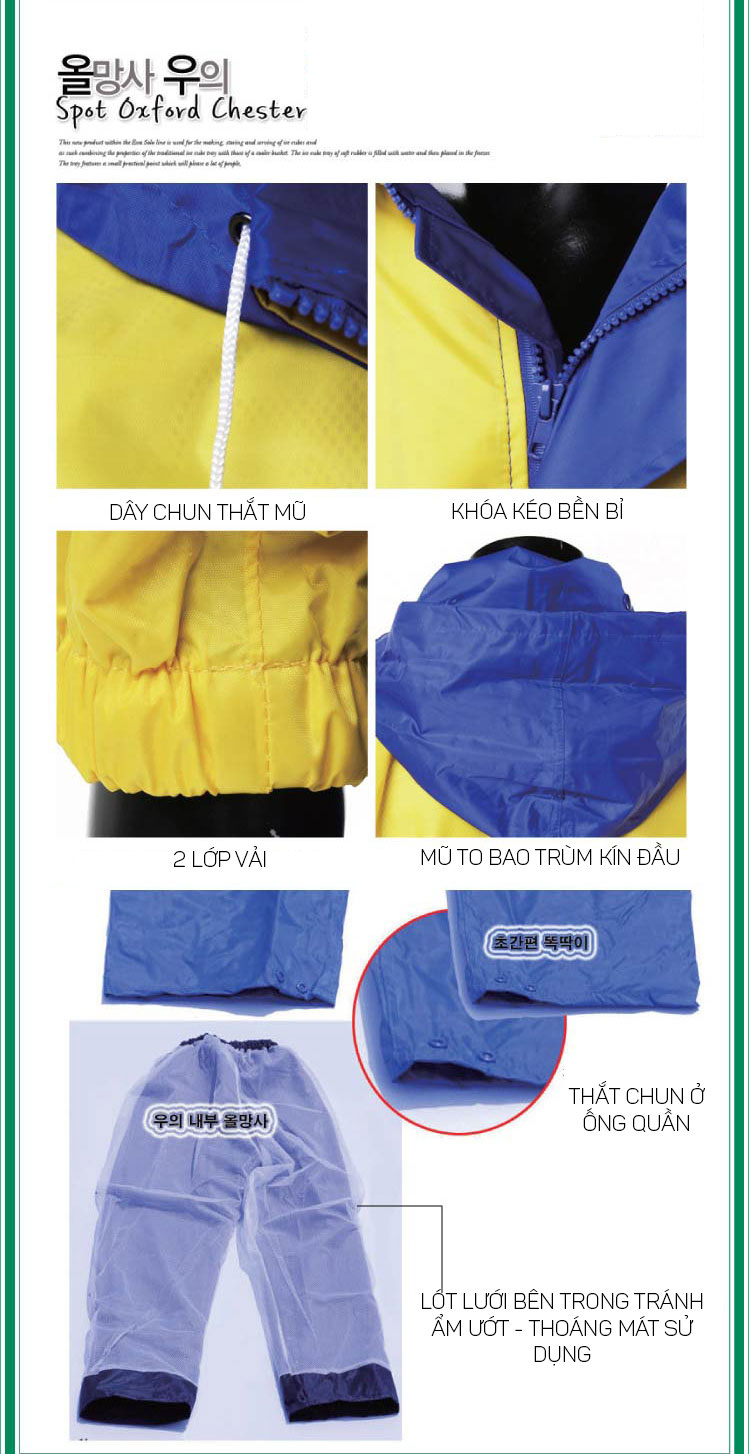 Bộ quần áo mưa Hàn Quốc siêu nhẹ - AO MUA BHVN 4