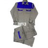 Quần áo bảo hộ kaki liên doanh phối màu ghi xanh - M13
