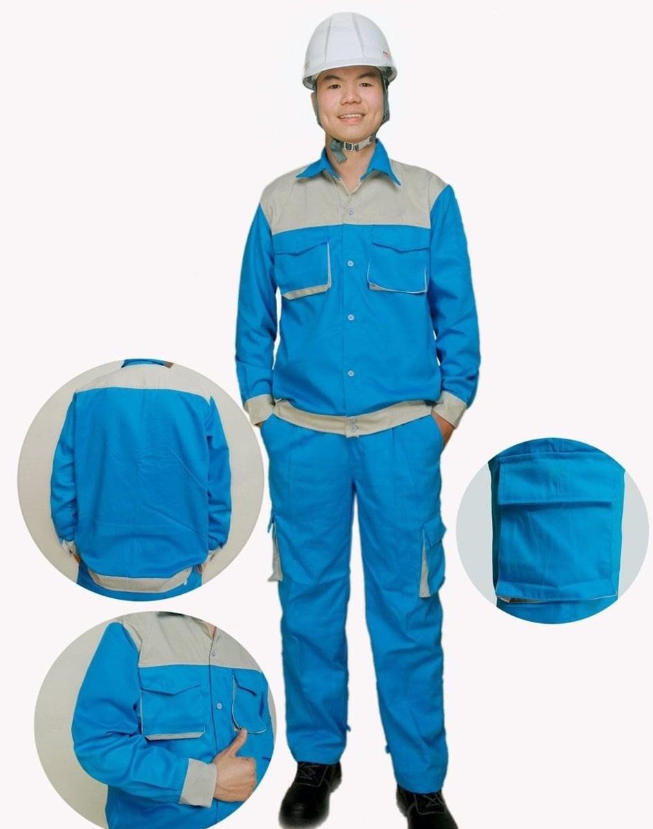 Quần áo lao động vải kaki liên doanh khóa - aaa 1