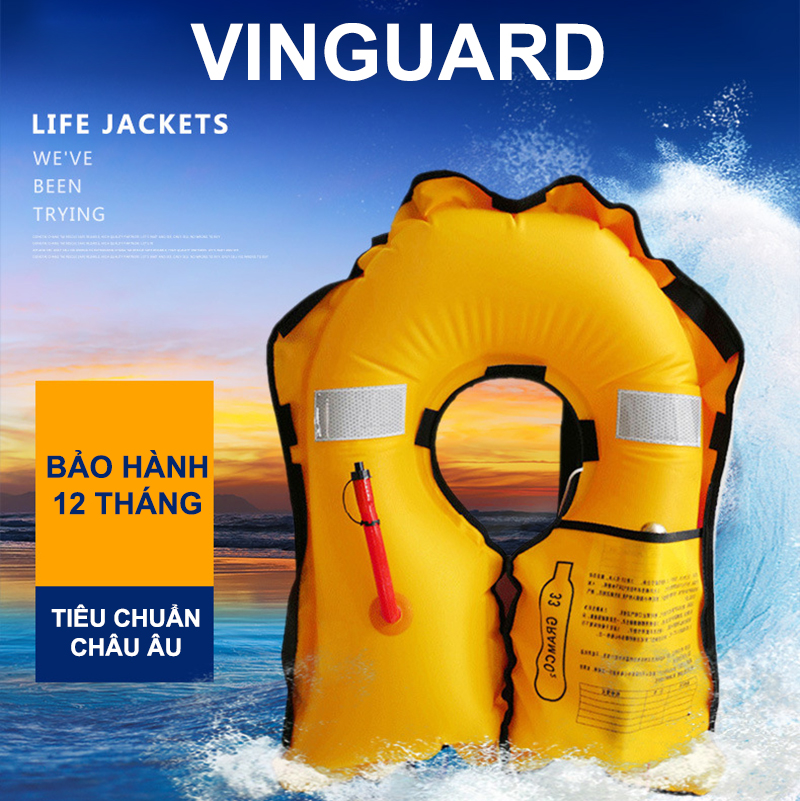 Áo phao cứu hộ tự thổi, tự bung Vinguard tiêu chuẩn quốc tế - ao phao tu noi tu dong bom hoi 11