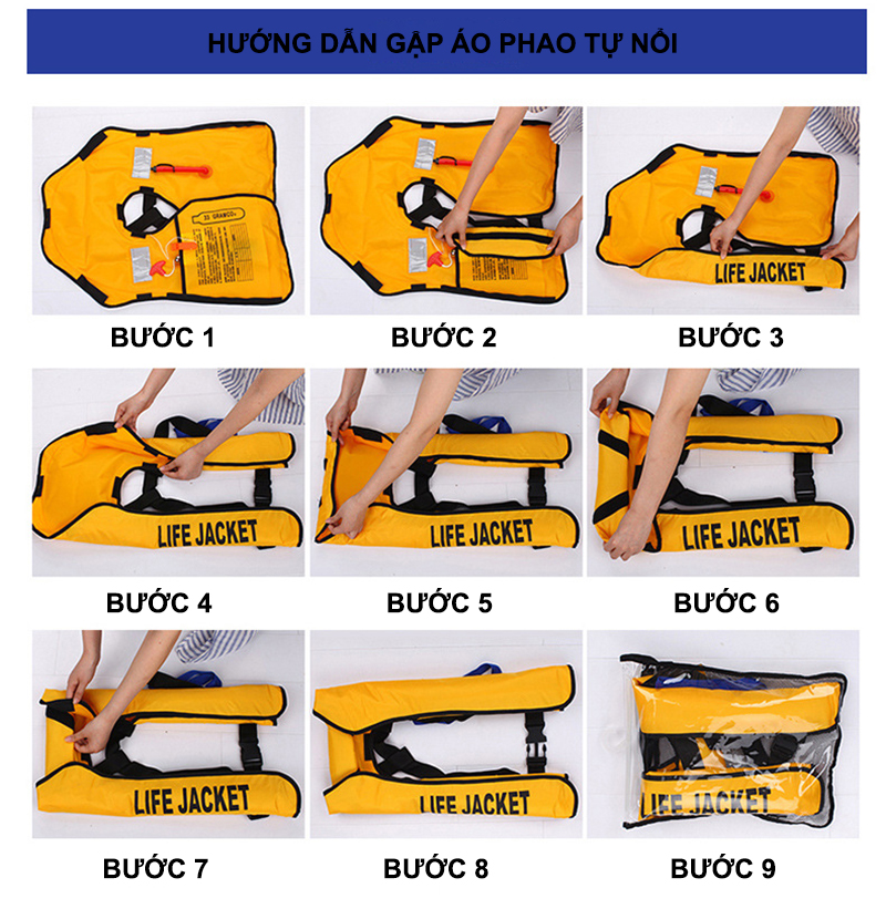 Áo phao cứu hộ tự thổi, tự bung Vinguard tiêu chuẩn quốc tế - ao phao tu noi tu dong bom hoi10
