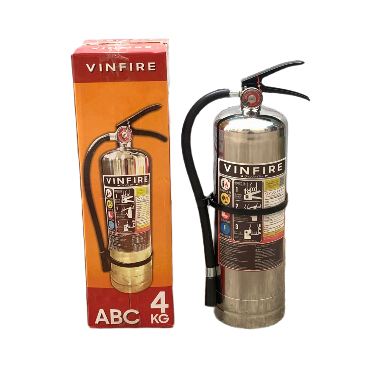 Bình Chữa Cháy Bột ABC (e) 4kg tiêu chuẩn Nhật Bản chất lượng cao xịt là tắt, inox 304 ko gỉ - binh cuu hoa abce 2