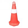 Cọc tiêu nhựa Nhật Quang đỏ phản quang trắng 55cm - coc tieu 56 cm