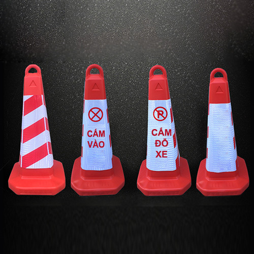 Dải phân cách cọc tiêu siêu mềm Nhật Quang cảnh báo phân làn giao thông cao 75 cm - coc tieu giao thong tru vuong mau do copy
