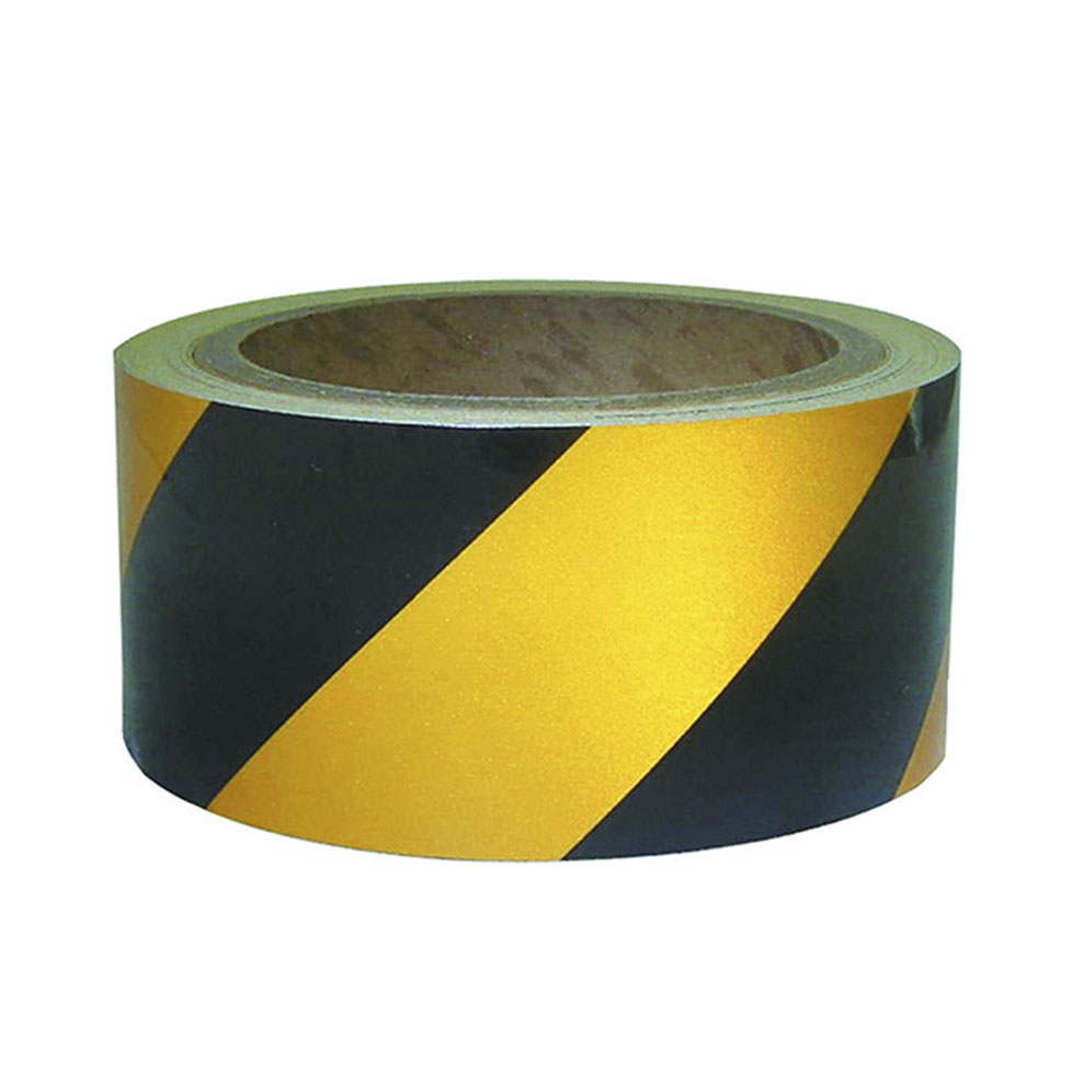 Đề can phản quang vàng đen 5cm - cuon dan phan quang vang den 5 cm