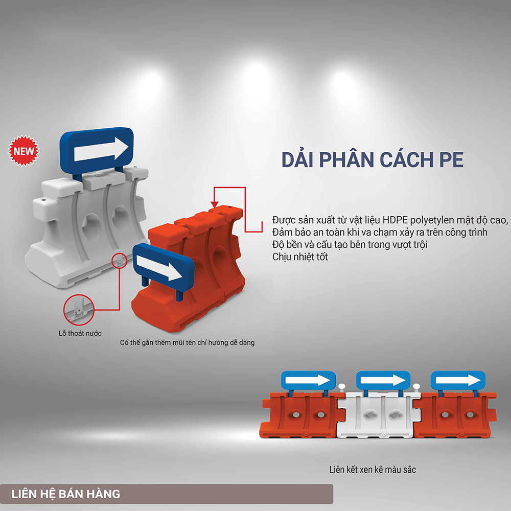 Hàng Rào chắn Hàn Quốc nhựa PU siêu dẻo nối tiếp - dai phan cach PE 01