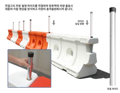 Hàng Rào chắn Hàn Quốc nhựa PU siêu dẻo nối tiếp - dai phan cach PE 05