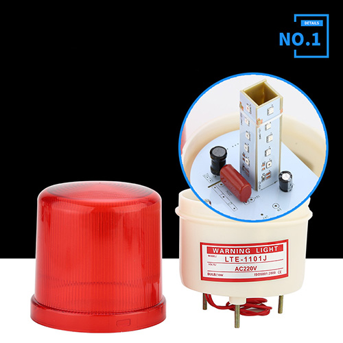 Đèn quay cảnh báo loại 220v có còi âm thanh cảnh báo - den canh bao 220v co coi 2