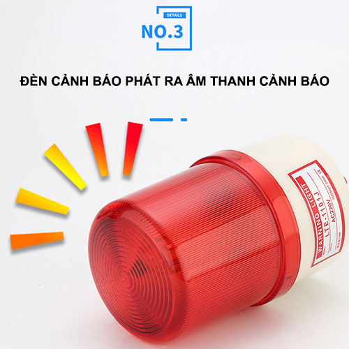 Đèn quay cảnh báo loại 220v có còi âm thanh cảnh báo - den canh bao 220v co coi 3