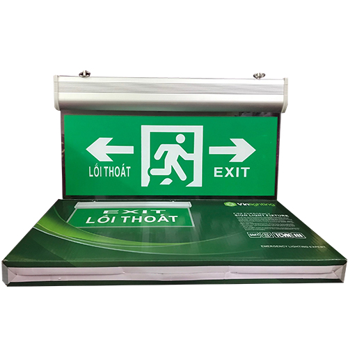 Đèn exit chỉ dẫn thoát hiểm 2 hướng VIN TH 099 - den canh bao exit loi thoat 2 huong