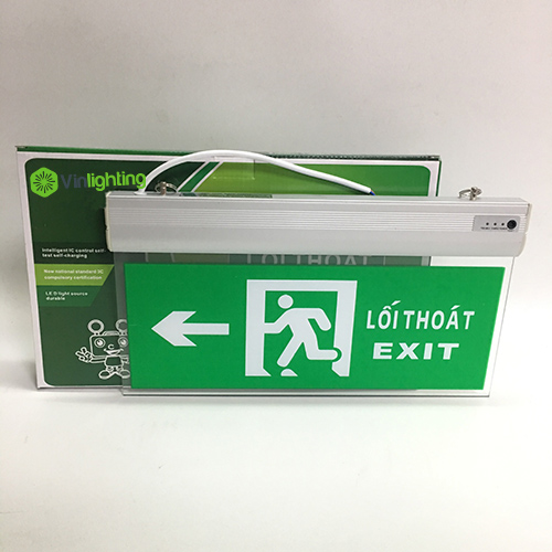 Đèn exit chỉ dẫn thoát hiểm bên trái VIN TH 001 - den exit thoat hiem chi dan cao cap 01