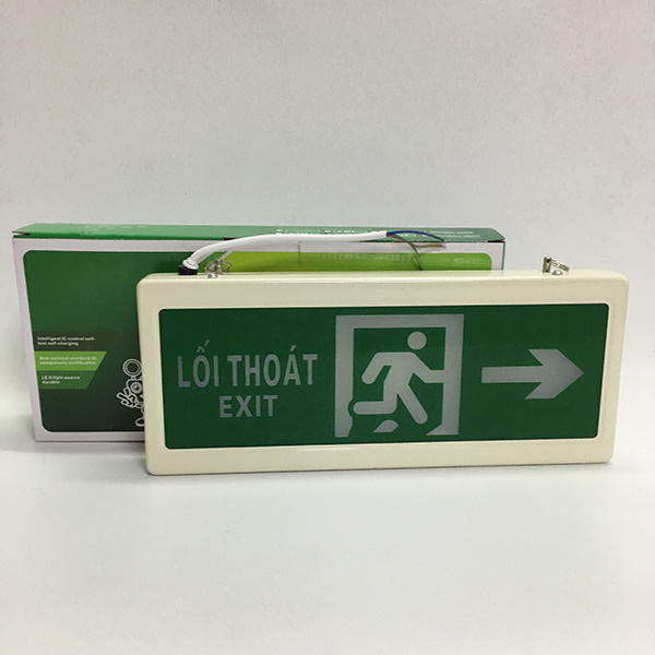 Đèn exit chỉ dẫn thoát hiểm đi bên phải DEN TH 03 - den exit thoat hiem chi dan nhua 03