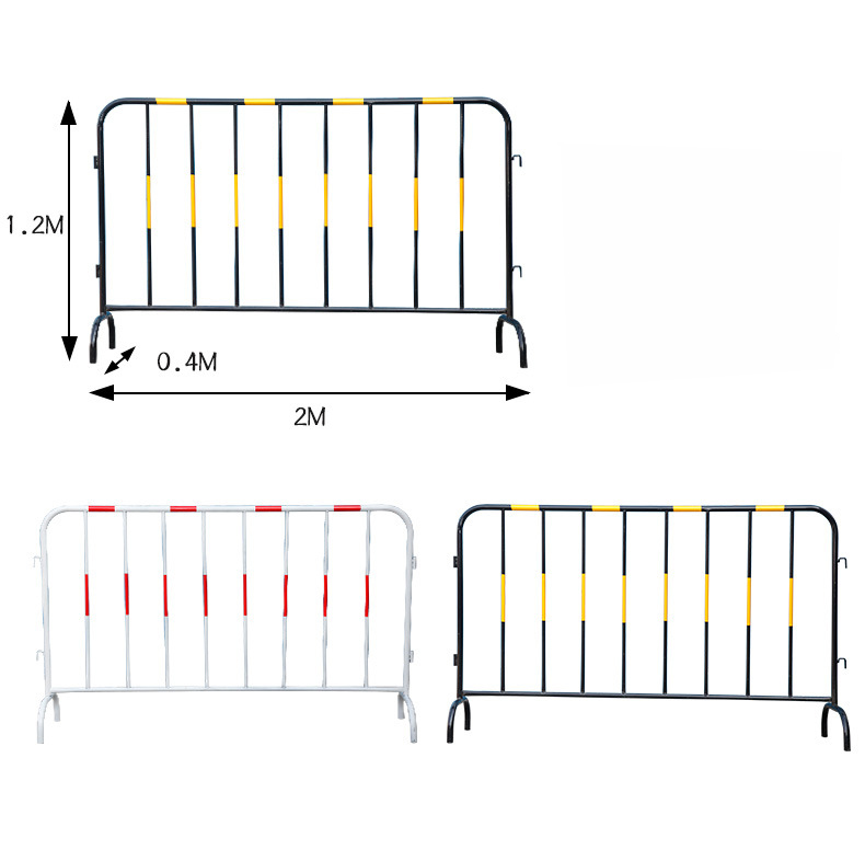 Hàng rào di động thép không gỉ 1mx1m5 màu vàng đen - hang rao sat di dong