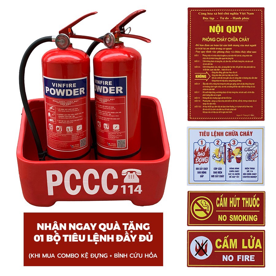 [Combo] Kệ nhựa 2 và bình cứu hỏa Tặng bộ tiêu lệnh nhựa mica không bay màu , an toàn , chịu va đập cực kì tốt - ke 2.4 1