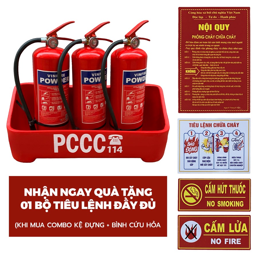 [Mua liền tay] Combo kệ nhựa 3 và bình cứu hỏa TẶNG bộ tiêu lệnh mica không bay màu , an toàn , chịu va đập cực kì tốt - ke 3.4 1 2
