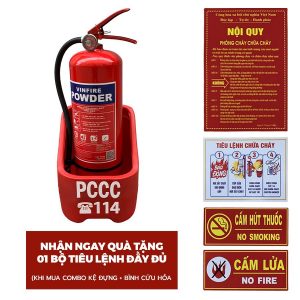 [Combo] Kệ nhựa 1 và bình cứu hỏa Tặng bộ tiêu lệnh nhựa mica không bay màu , an toàn , chịu va đập cực kì tốt - ke 3.4 1