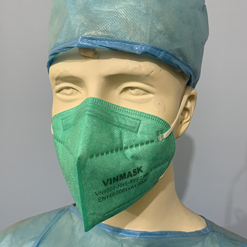 Khẩu trang giấy VINMASK N95 9501 chống bụi, virus màu xanh - khau trang n95 vn9501 mau xanh 3