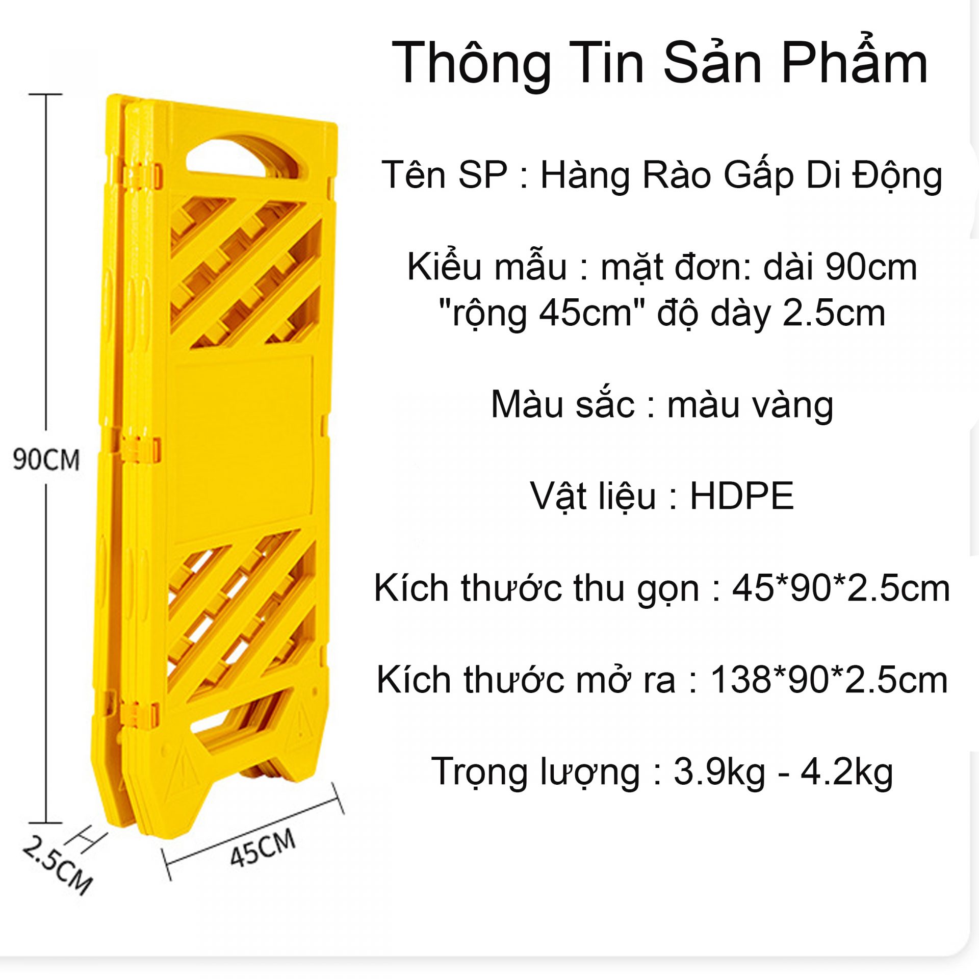 Hàng rào gấp di động 002 có thể điều chỉnh theo các góc độ , ghép thêm nhiều tấm hàng rào cùng loại với nhau - kich thuoc 002 1