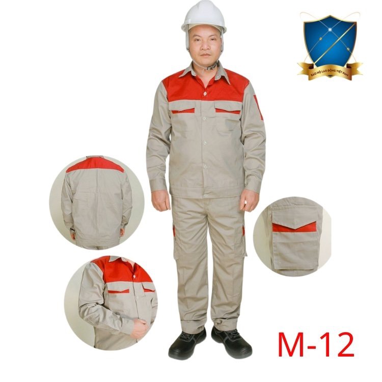 Quần áo bảo hộ M12 vải kaki liên doanh đẹp loại 1 - m12 1