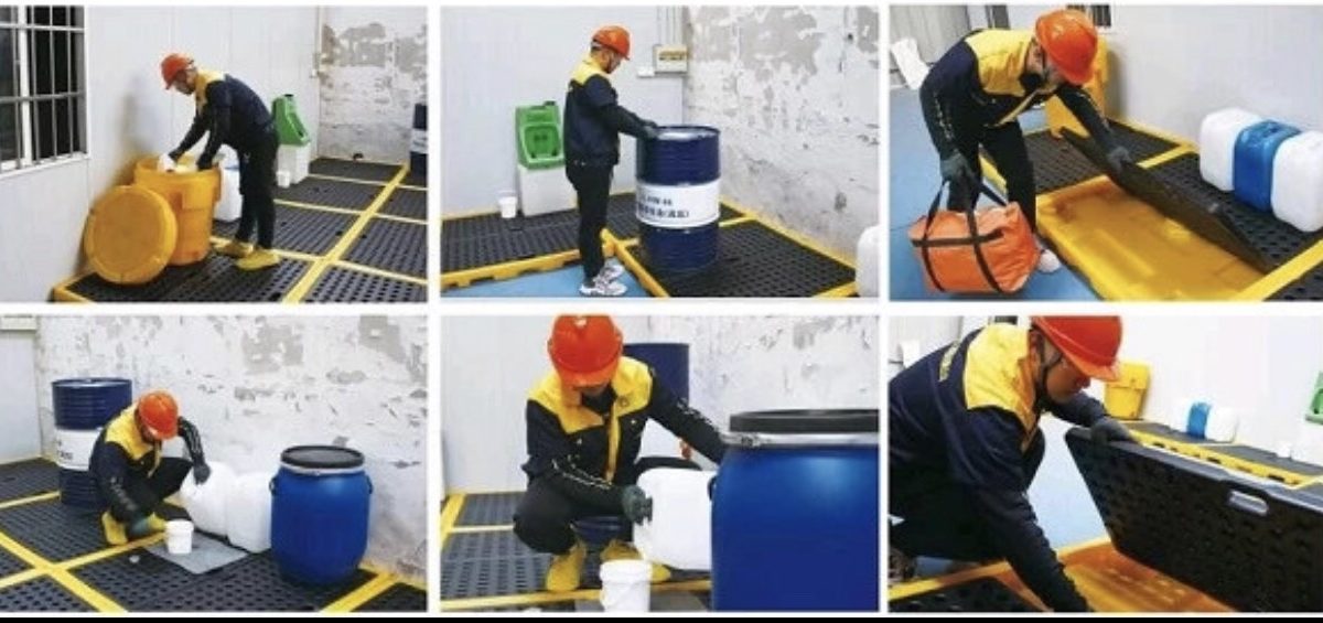 Pallet chống tràn hoá chất, dầu đáp ứng được tiêu chuẩn an toàn về lưu trữ hoá chất và cháy nổ. - pallet