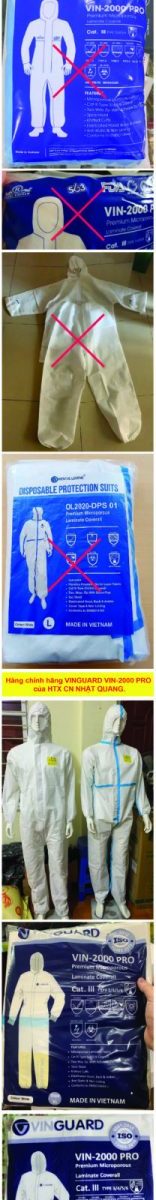 Bộ áo liền quần chống hoá chất, phòng dịch VinGuard 2000 - phan biet hang fake quan ao vin 2000 pro 1