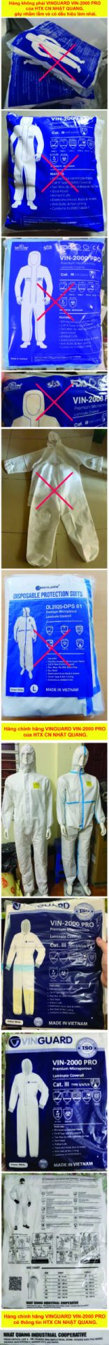 Bộ áo liền quần chống hoá chất, phòng dịch VinGuard 2000 - phan biet hang fake quan ao vin 2000 pro 1