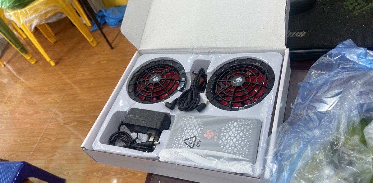 Combo áo quạt pin điều hòa Full box với công nghệ Nhật Bản - pq