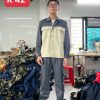 Bộ quần áo kaki liên doanh hàn quốc phối kem viền xám kéo khóa chất đẹp - qaoxam