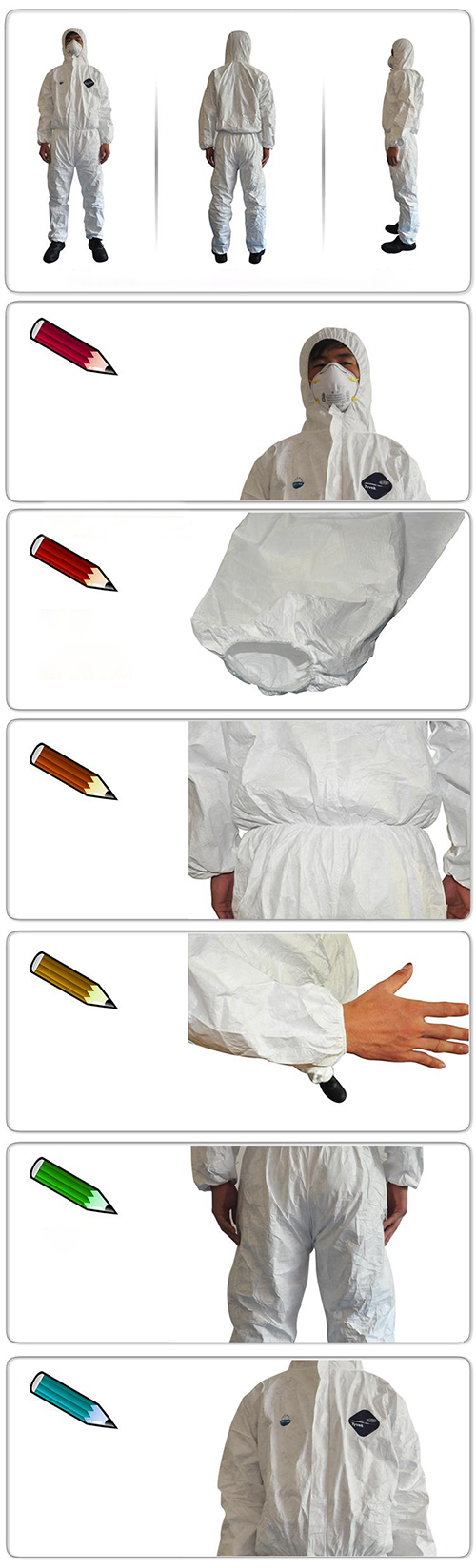Bộ quần áo liền quần chống hóa chất Dupont Tyvek 1422A - quan ao chong hoa chat dupont TYVEK1422a 6