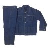 Bộ quần áo chống nóng vải giả bò loại thường - quan ao gia bo 03