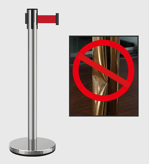 Rào chắn phân cách cột inox màu đỏ loại 5m - rao chan coc tieu inox 6 1