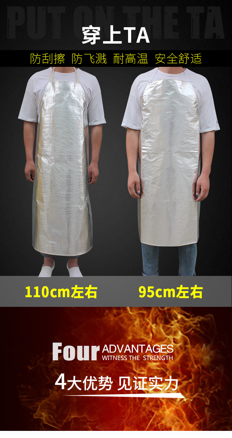 Yếm chống cháy vải bạt amiang loại 95 cm - ycc bhvn 6