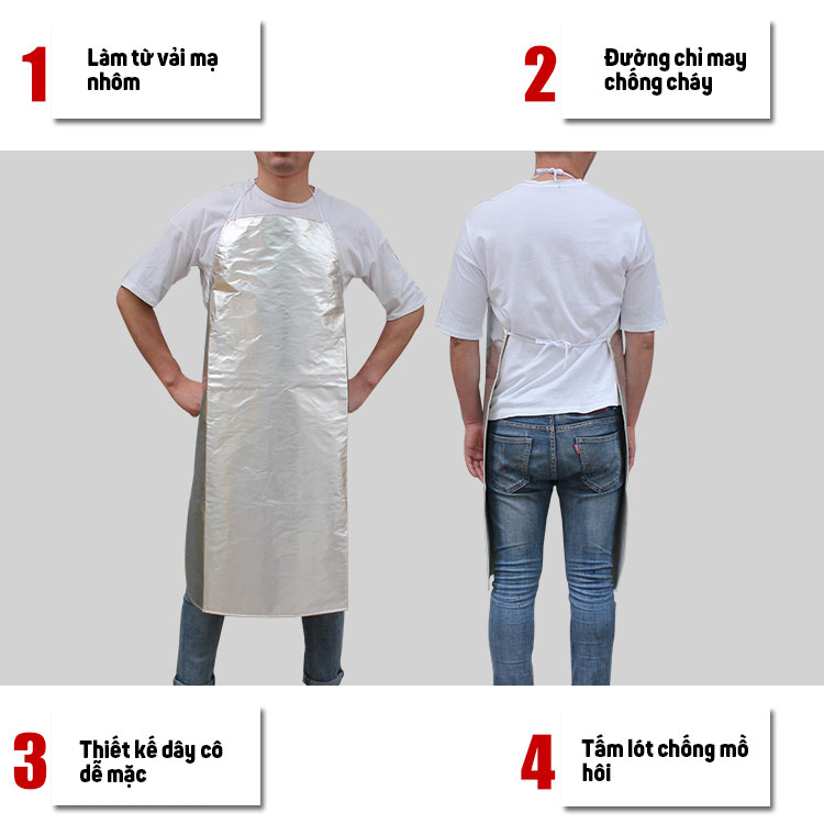 Yếm chống cháy vải bạt amiang loại 95 cm - ycc bhvn 7