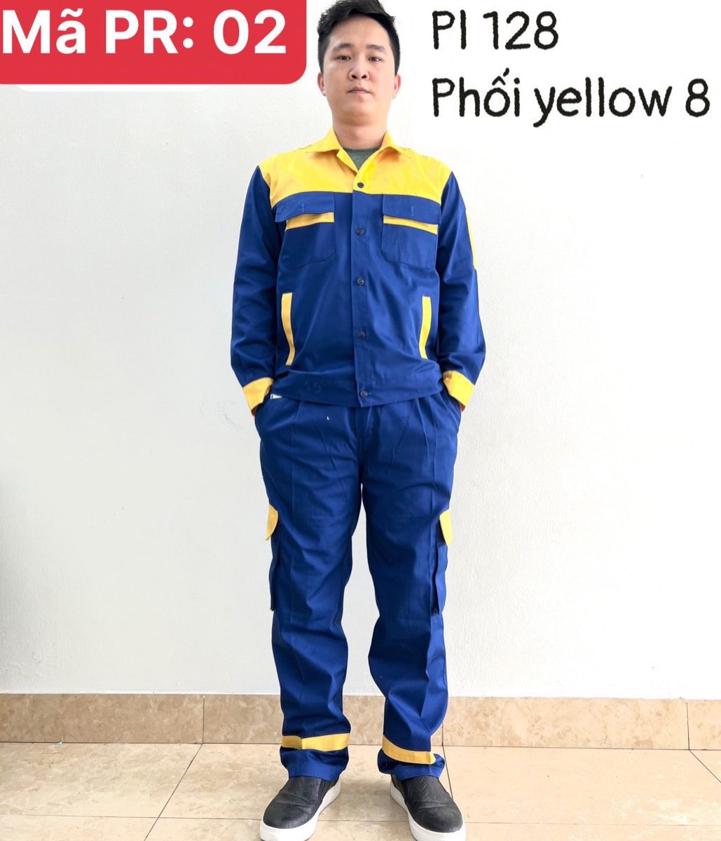 Quần áo bảo hộ vải pangrim phối màu xanh vàng - z4104878515625 75c93c1f0ee406616021e434a3cca24a
