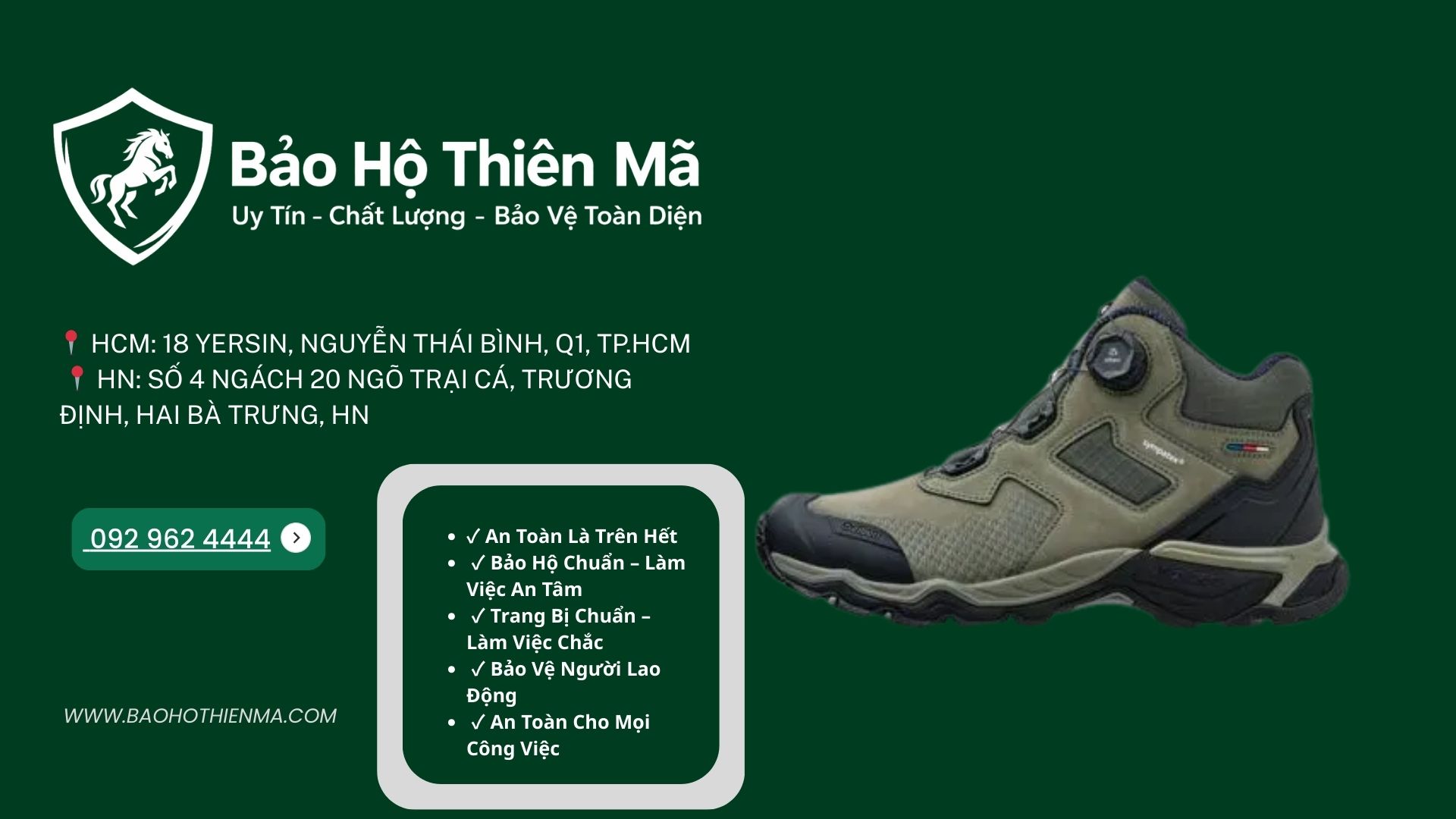 Nếu bạn đang tìm mua giày bảo hộ lao động chất lượng, Bảo Hộ Thiên Mã là đơn vị chuyên cung cấp nhiều dòng giày bảo hộ với giá tốt.