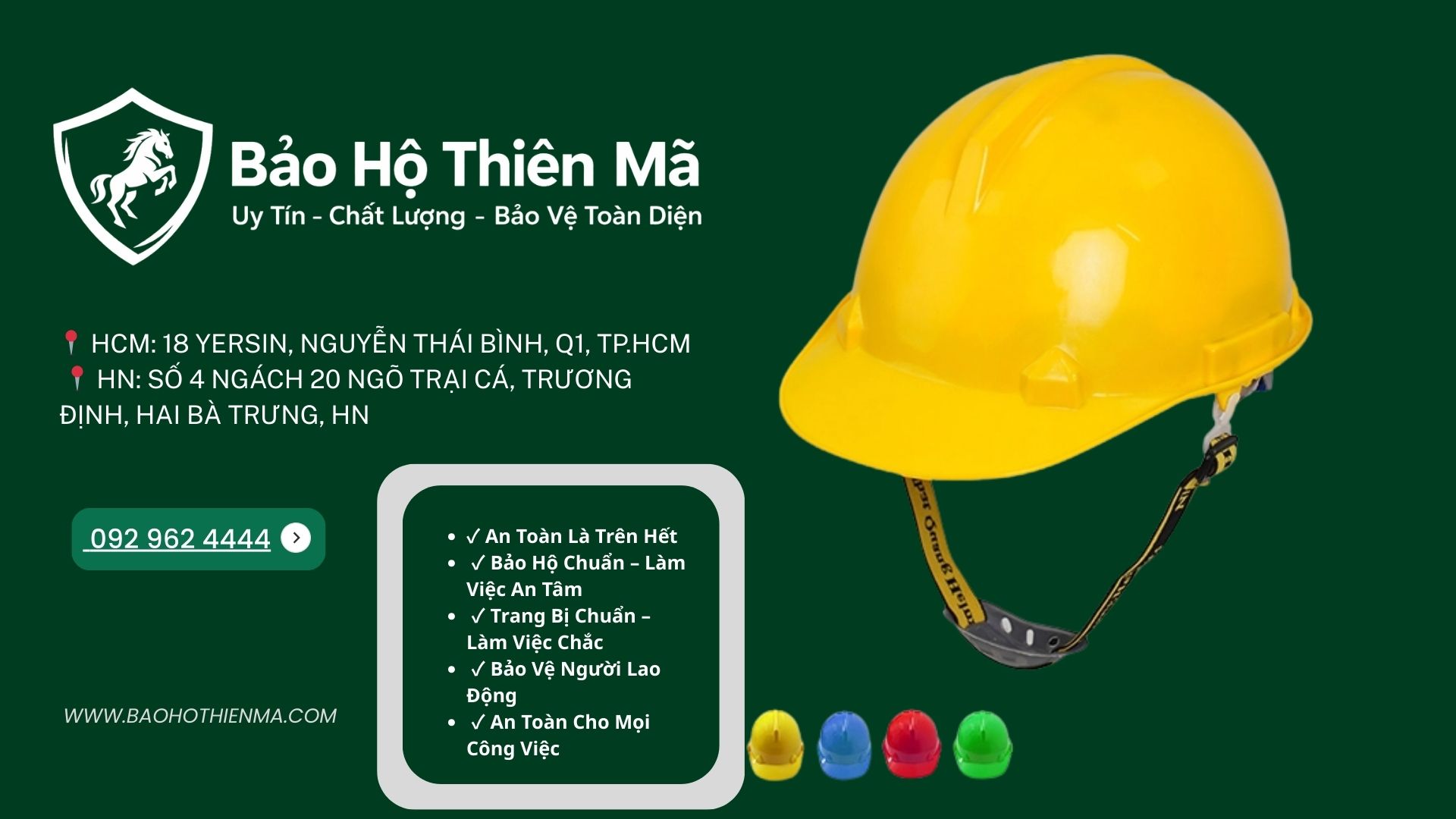 Nếu bạn đang tìm kiếm mũ bảo hộ lao động chất lượng, Bảo Hộ Thiên Mã là địa chỉ cung cấp thiết bị bảo hộ được nhiều khách hàng tin tưởng.