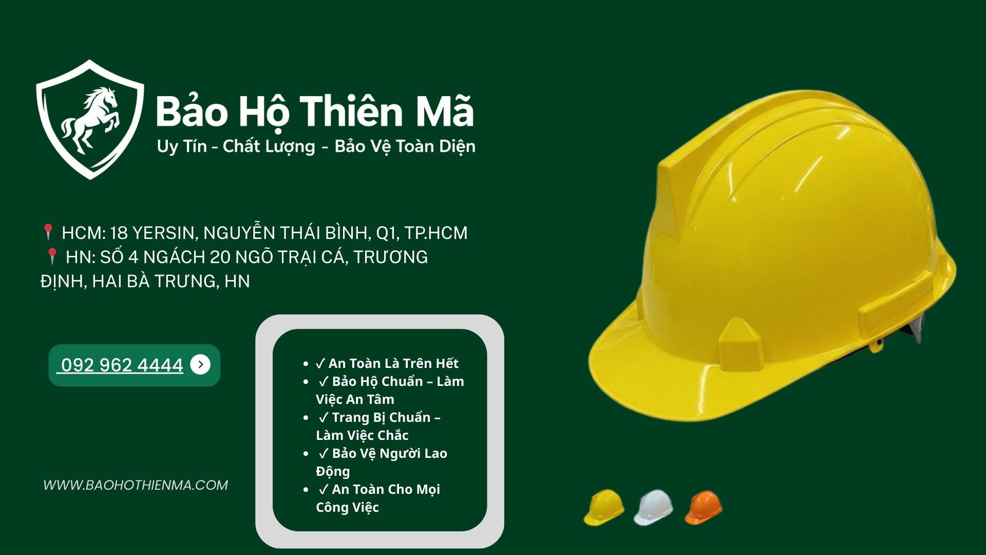 Cung cấp mũ bảo hộ, thiết bị an toàn, đồ bảo hộ lao động chất lượng cao – giá tốt – uy tín toàn quốc.