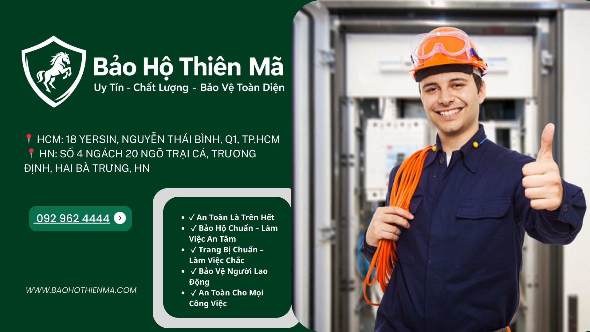 Chuyên cung cấp thiết bị bảo hộ cho thợ điện, công trình, nhà máy – chất lượng cao, giá tốt, giao hàng toàn quốc.