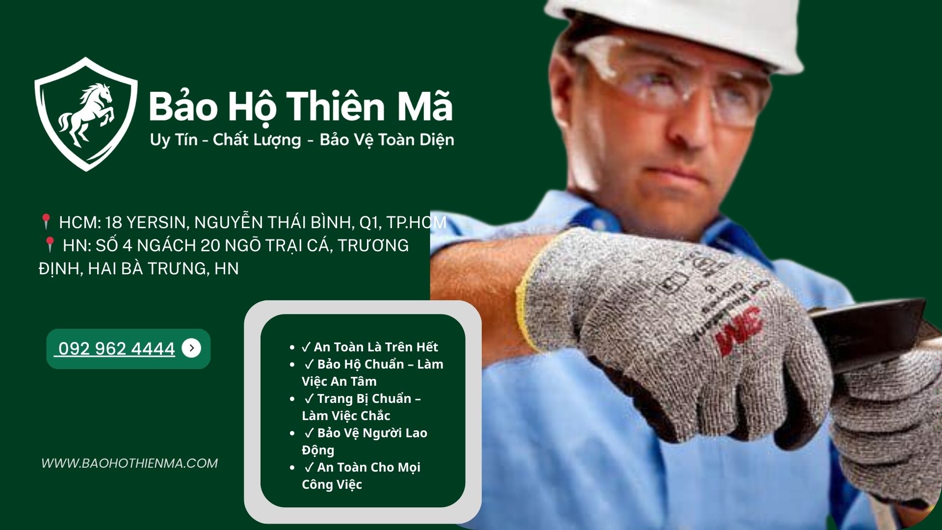 Bảo Hộ Thiên Mã là đơn vị cung cấp các sản phẩm bảo hộ lao động chính hãng với đa dạng mẫu mã, đáp ứng nhu cầu của nhiều ngành nghề khác nhau.