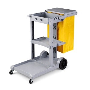 Xe Dọn Vệ Sinh 3 Tầng Màu Ghi Có Nắp Đậy - 3TGHI