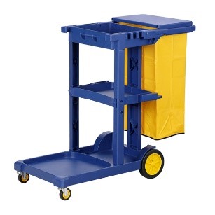 Xe Dọn Vệ Sinh 3 Tầng Màu Xanh Có Nắp Đậy - 3TXANH
