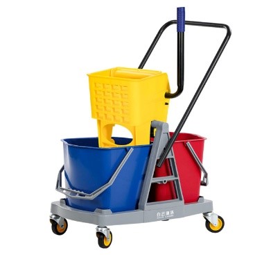 Xe Đẩy Dọn Vệ Sinh 60L 2 Ngăn, Khung Nhựa Cao Cấp - 60L1